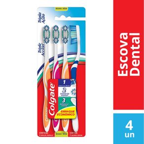 Escova Dental Colgate Tripla Ação Com 4 Unidades