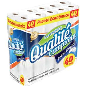 Papel-Higienico-Qualite-Campione-Folha-Dupla-Neutro-30M-Com-40-Rolos Papel-Higienico-Qualite-Campione-Folha-Dupla-Neutro-30M-Com-40-Rolos