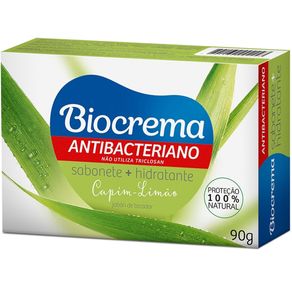 Sabonete-em-Barra-Antibacteriano-Biocrema-Capim-Limao-90g Sabonete-em-Barra-Antibacteriano-Biocrema-Capim-Limao-90g