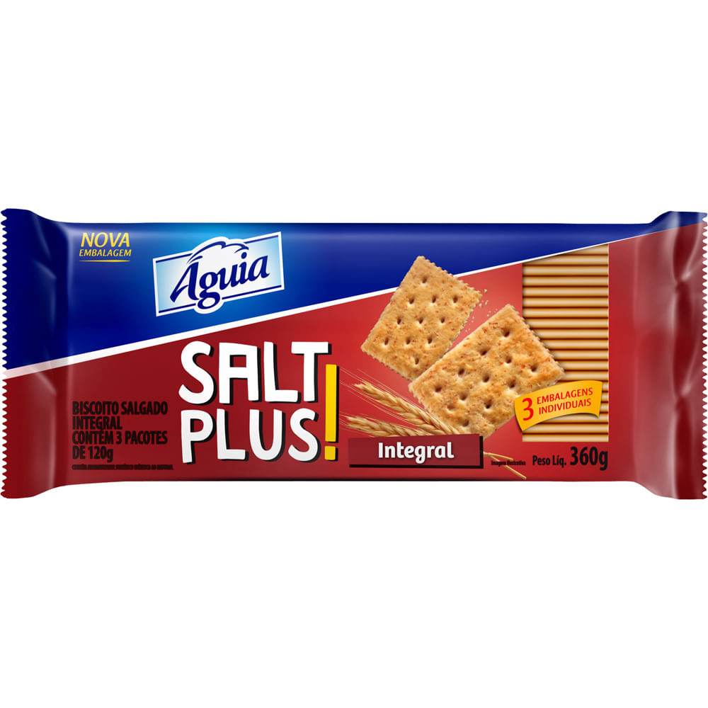 Biscoito Cream Cracker Águia Salt Integral 360g - fortatacadista