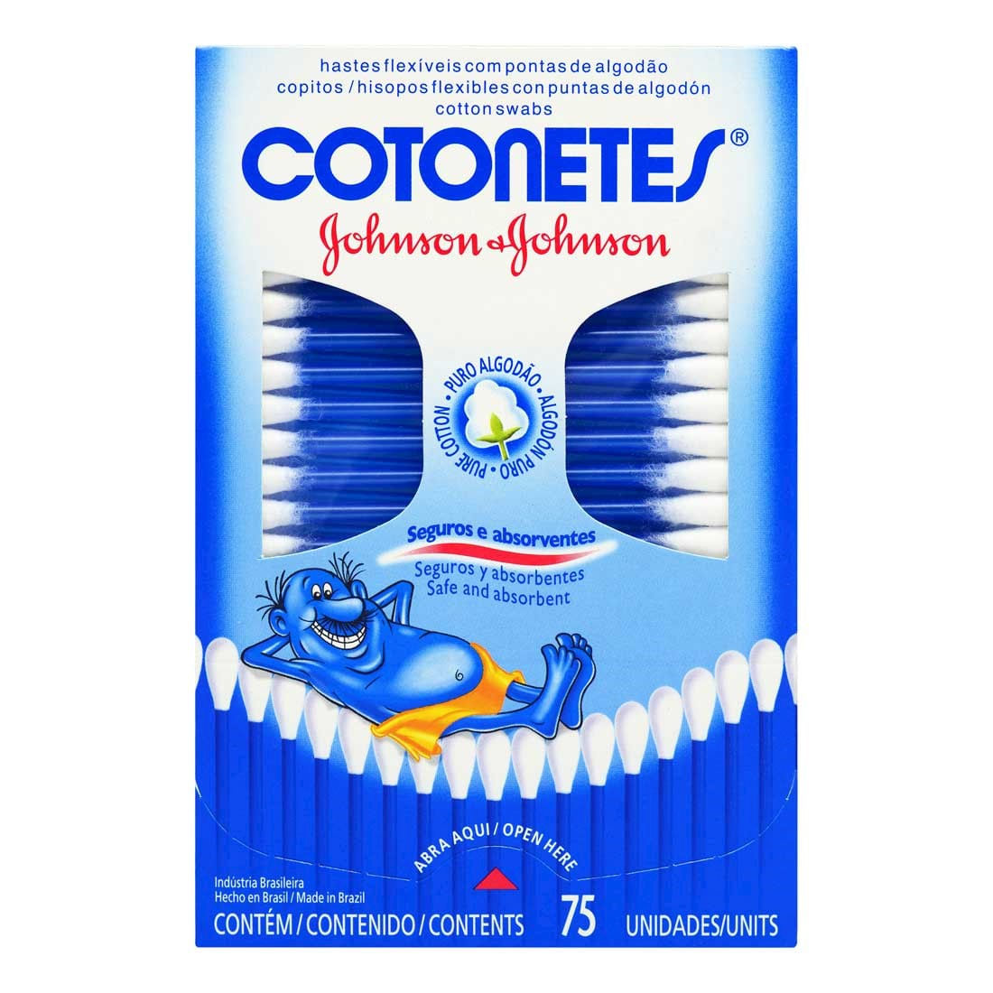 Hastes Flexíveis Johnson&Johnson Cotonetes Com 75 Unidades