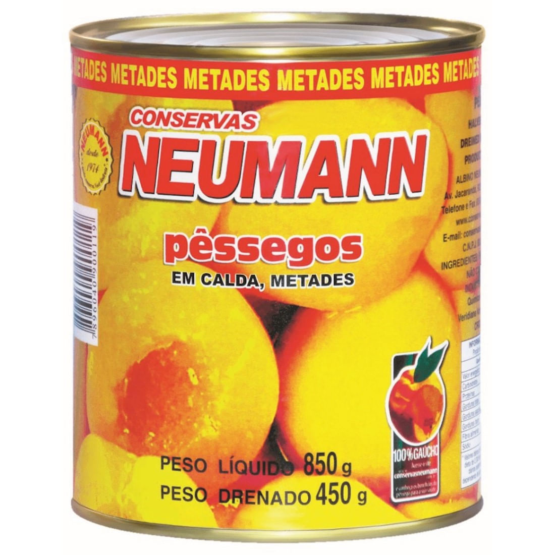 Pêssego Calda Neumann em Metades 450g