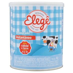 Leite-em-Po-Elege-Desnatado-Lata-300g Leite-em-Po-Elege-Desnatado-Lata-300g