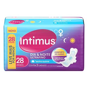 Absorvente-Externo-Intimus-Dia-e-Noite-Ultrafino-Cobertura-Suave-com-Abas-Com-28-Unidades Absorvente-Externo-Intimus-Dia-e-Noite-Ultrafino-Cobertura-Suave-com-Abas-Com-28-Unidades