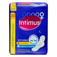 Absorvente-Externo-Intimus-Noturno-Cobertura-Suave-com-Abas-Com-30-Unidades