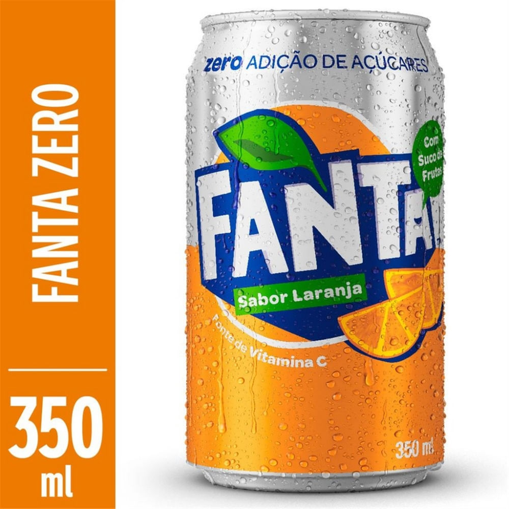 Refrigerante Fanta Zero Açúcar Laranja Lata 350ml
