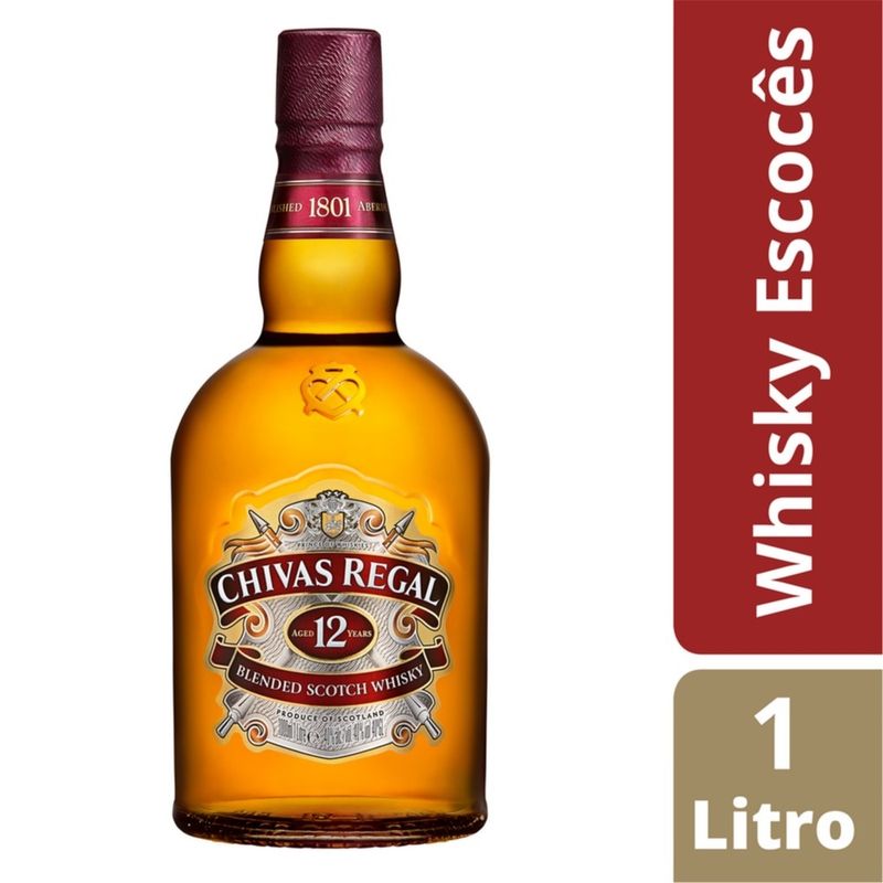 Whisky Escocês Chivas Regal 12 Anos 1 Litro - fortatacadistamobile