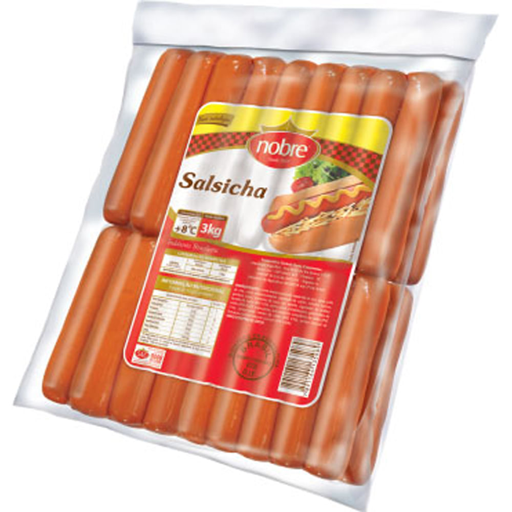 Salsicha Nobre Pacote 3kg - fortatacadista