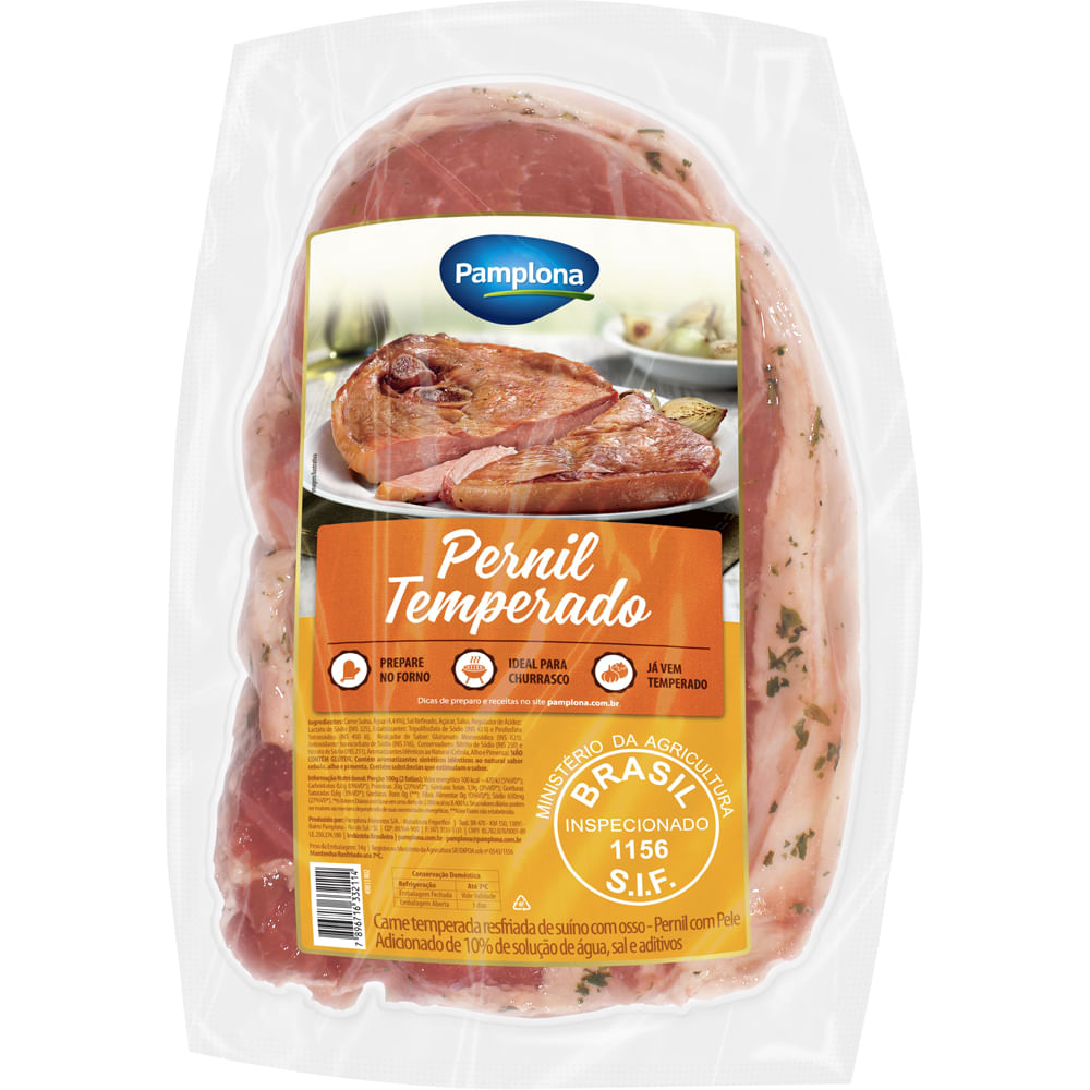Pernil Suíno Pamplona Temperado com Osso 1,3kg