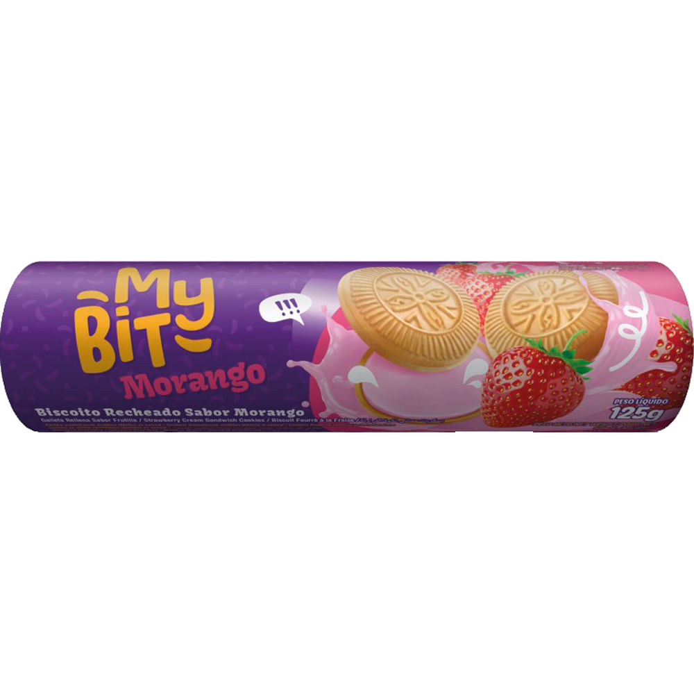 Biscoito Recheado Mybit 110g Morango
