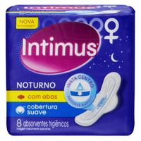 Absorvente-Externo-Intimus-Noturno-Cobertura-Suave-com-Abas-Com-8-Unidades
