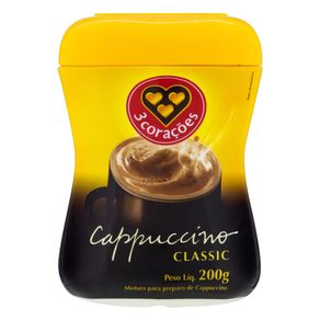 Cappuccino-Soluvel-3-Coracoes-Classic-Pote-200g Cappuccino-Soluvel-3-Coracoes-Classic-Pote-200g