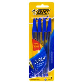 Caneta-Esferografica-Bic-Cristal-Azul-Com-4-Unidades Caneta-Esferografica-Bic-Cristal-Azul-Com-4-Unidades