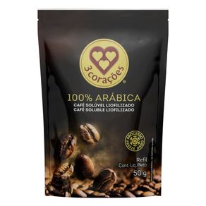 Cafe-Soluvel-3-Coracoes-100--Arabica-Sache-50g Cafe-Soluvel-3-Coracoes-100--Arabica-Sache-50g
