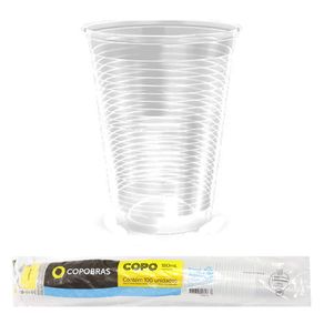 Copo-Descartavel-Copobras-para-Agua-Transparente-180ml-Com-100-Unidades Copo-Descartavel-Copobras-para-Agua-Transparente-180ml-Com-100-Unidades