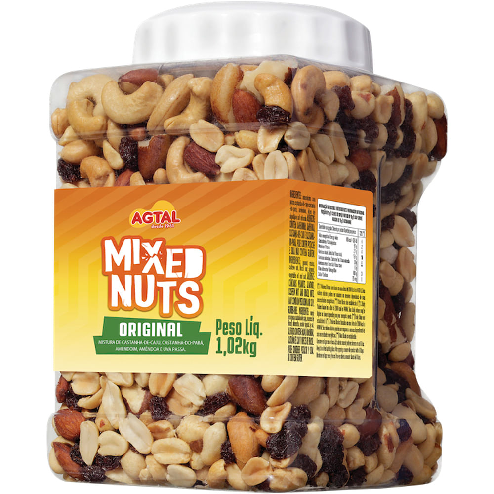 Mistura de Castanhas AGTAL Mixed Nuts Original Pote 1,02kg fortatacadista
