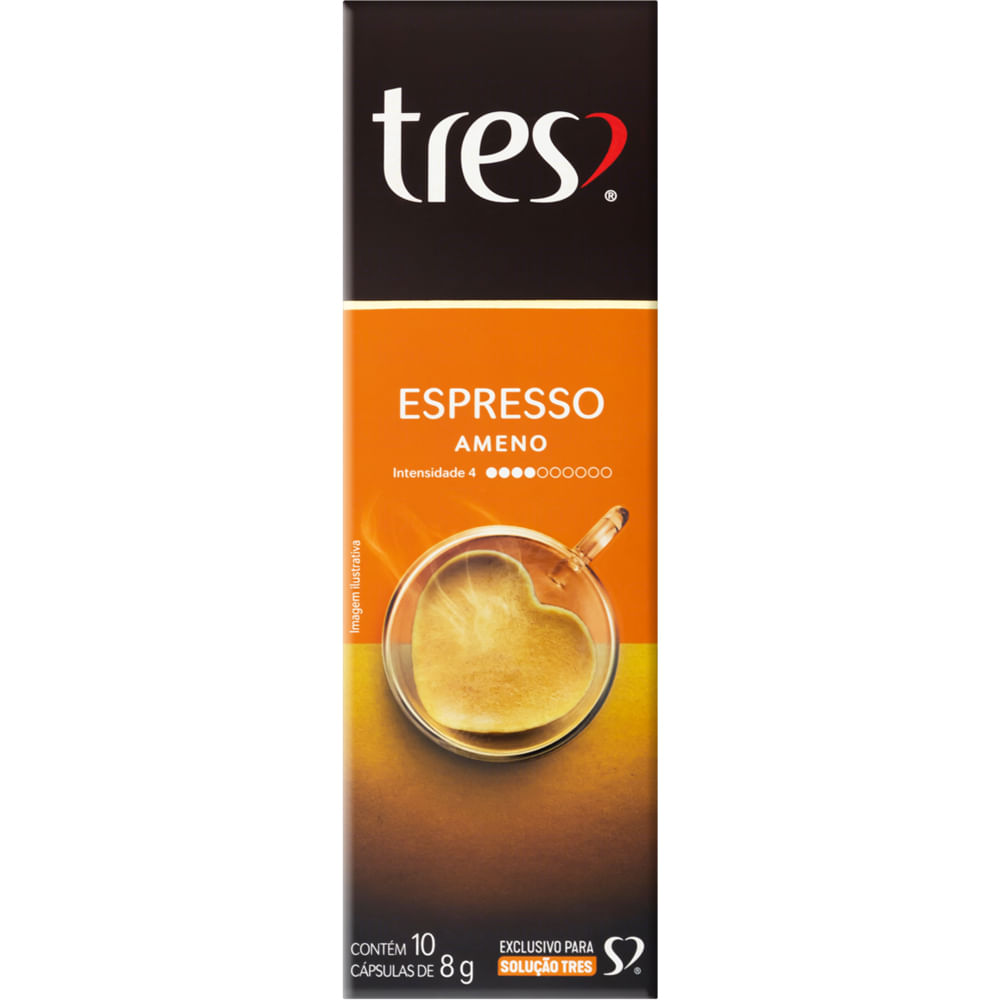 Cápsula de Café 3 Corações Espresso Ameno 8g Com 10 Cápsulas