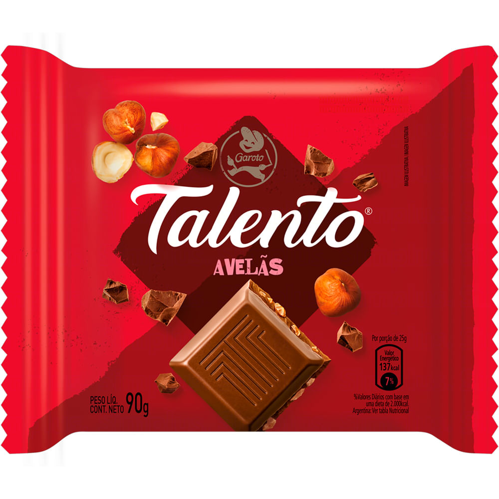 Chocolate Garoto Talento Avelã 90g Fortatacadista