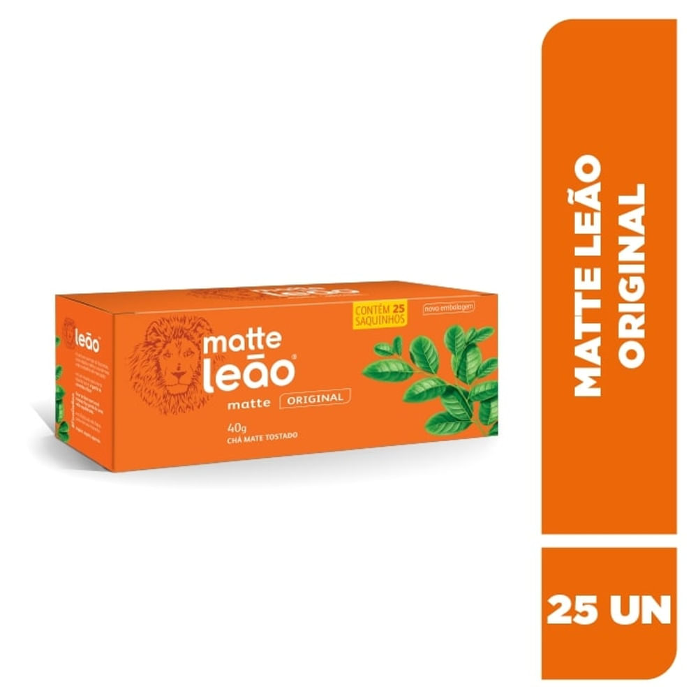 Chá Matte Leão Natural Com 25 Sachês