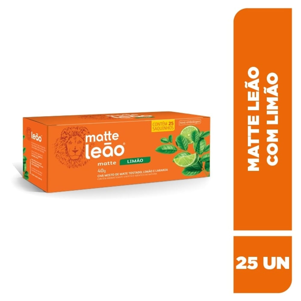 Chá Matte Leão Limão Com 25 Sachês