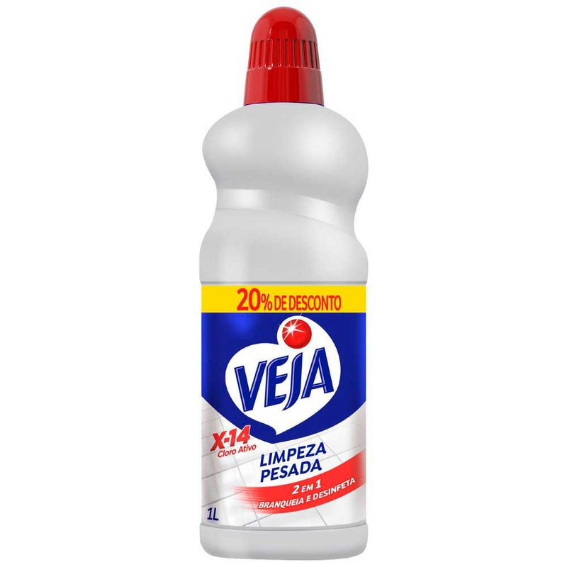Limpador Veja Limpeza Pesadax X-14 Cloro Ativo 1 Litro 20% de