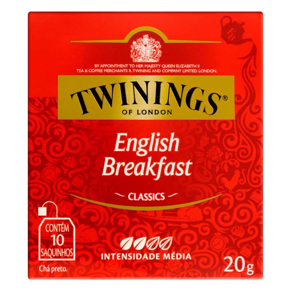 Chá Twinings English Breakfast Classic 20g Com 10 Sachês