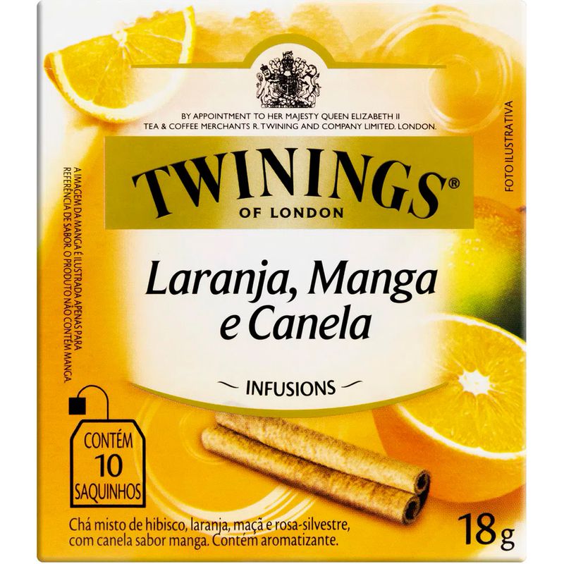 Chá Twinings Misto Laranja, Manga e Canela 18g Com 10 Sachês