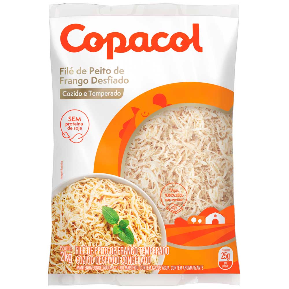 Peito de Frango Copacol Desfiado Congelado 2kg