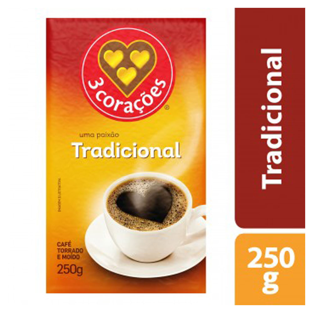 Café 3 Corações Tradicional Vácuo 250g