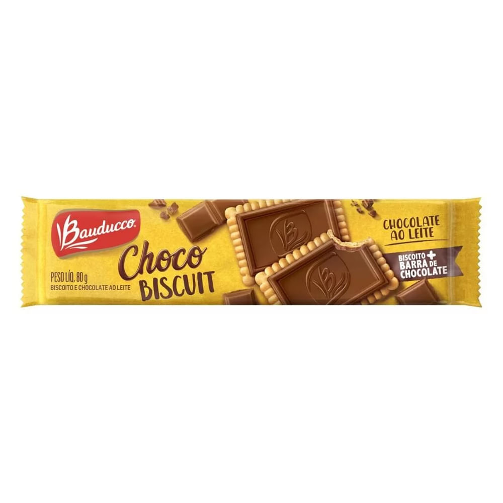 Biscoito Recheado Bauducco Choco Biscuit ao Leite 80g