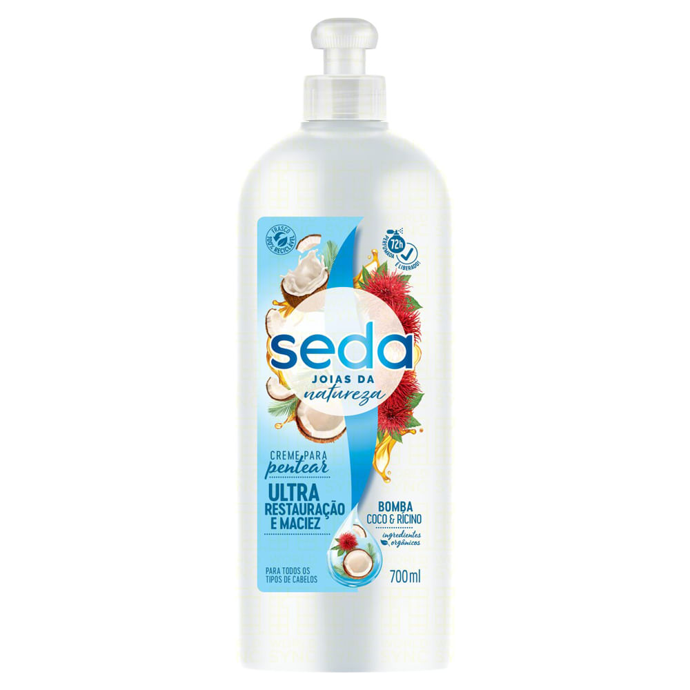 Creme para Pentear Seda Joias da Natureza Bomba Coco e Rícino 700ml