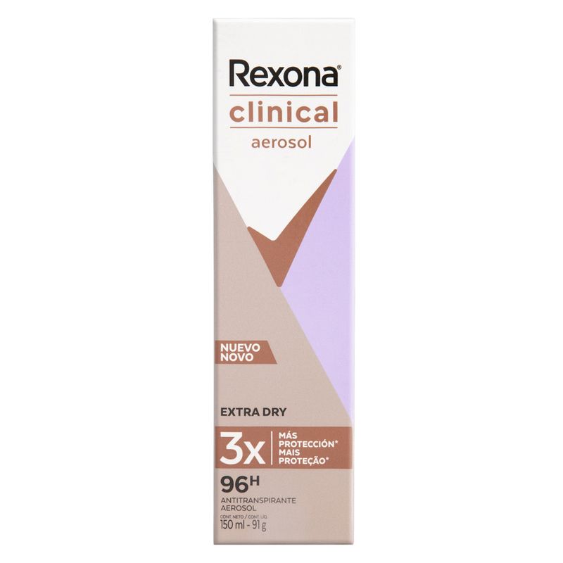 Desodorante Aerosol Rexona Clinical Sortido 96h 150ml