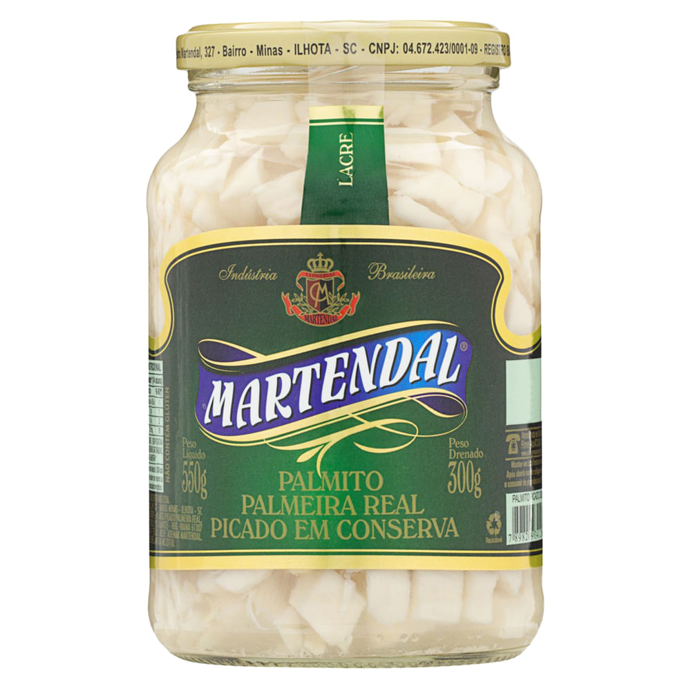 Palmito Palmeira Real Martendal Picado 300g