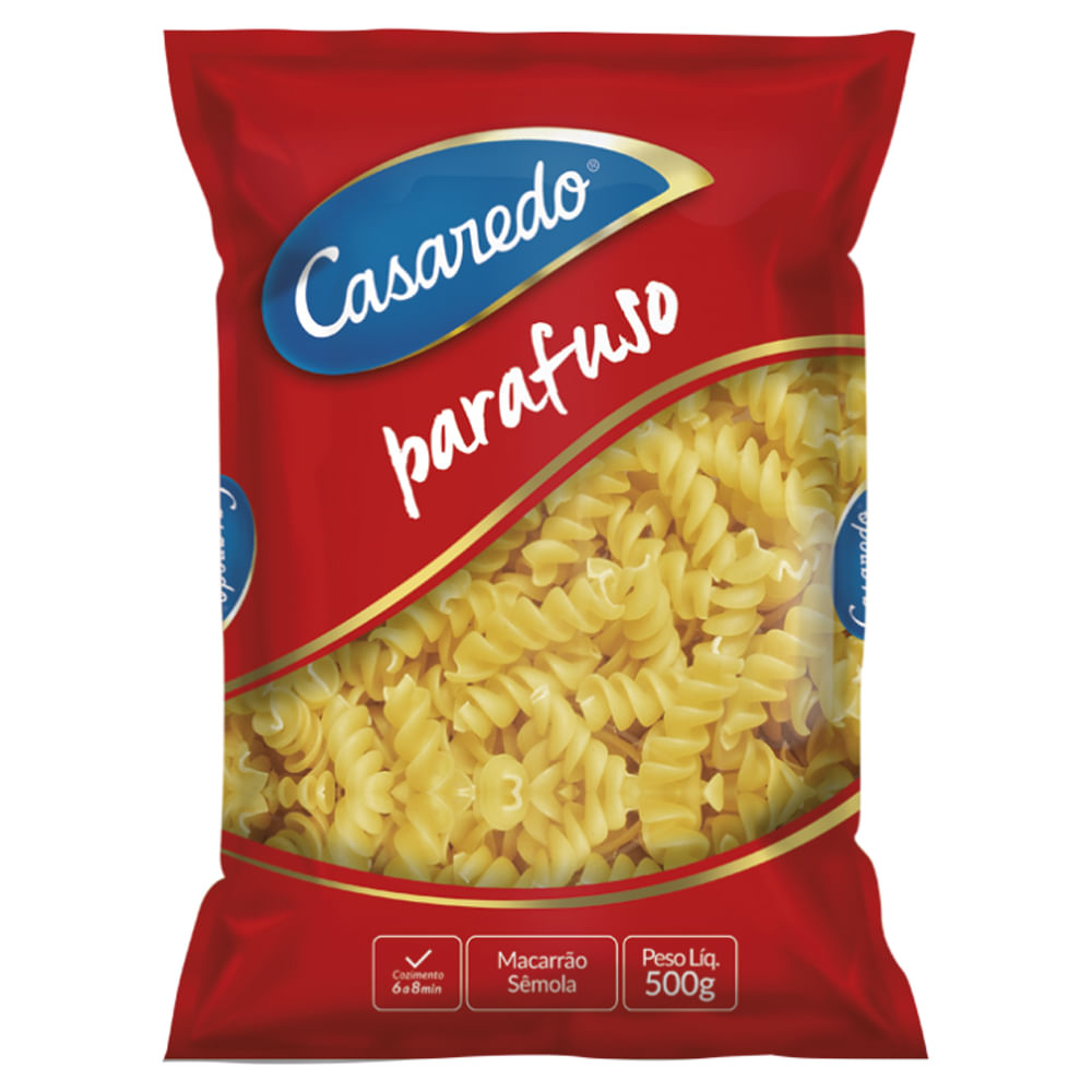 Macarrão Casaredo Massa de Sêmola Parafuso 500g