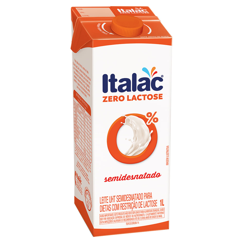 Leite Italac Zero Lactose Semidesnatado 1 Litro