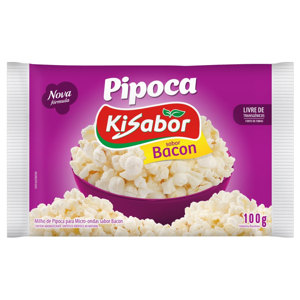 Milho de Pipoca para Micro-Ondas KiSabor Sabor Bacon 100g