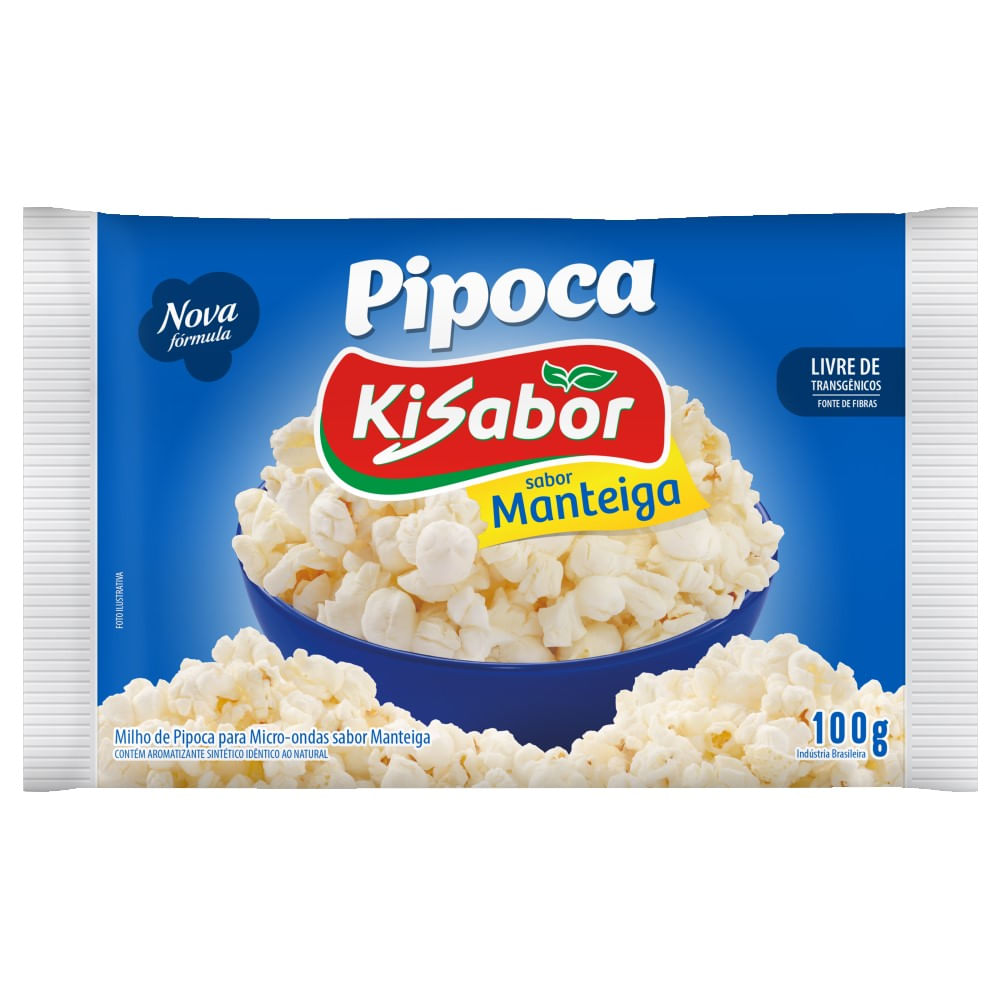 Milho de Pipoca para Micro-Ondas KiSabor Sabor Manteiga 100g