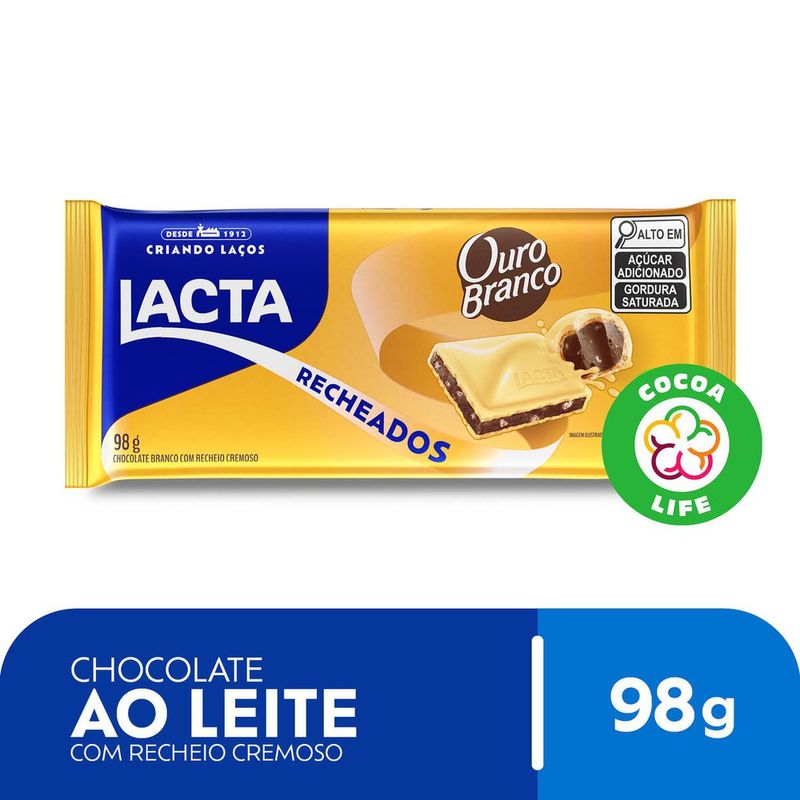 Chocolate Lacta Com Recheio Ouro Branco 98g - fortatacadistamobile