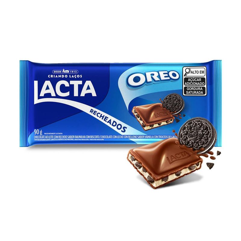 Chocolate Lacta ao Leite Com Recheio de Oreo 90g