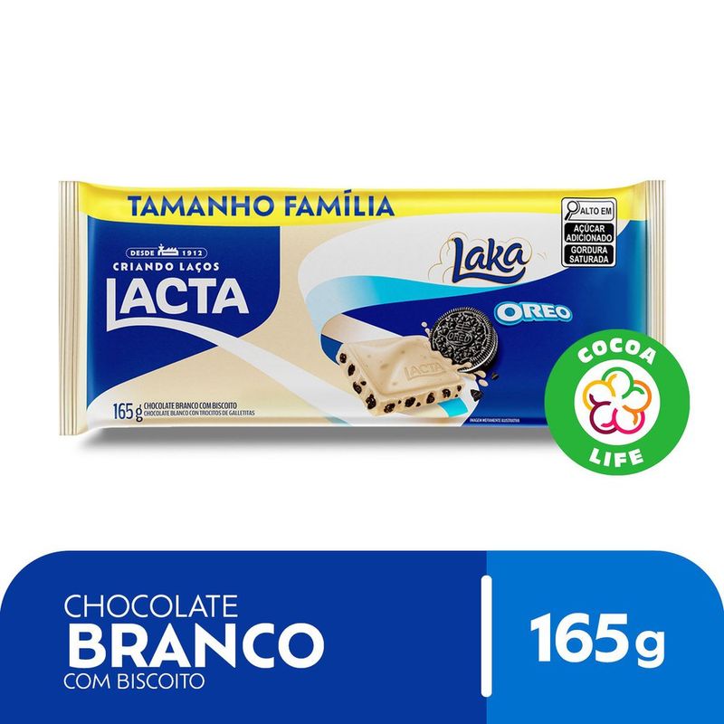 Barra de Chocolate Lacta Laka Oreo 165g - fortatacadistamobile