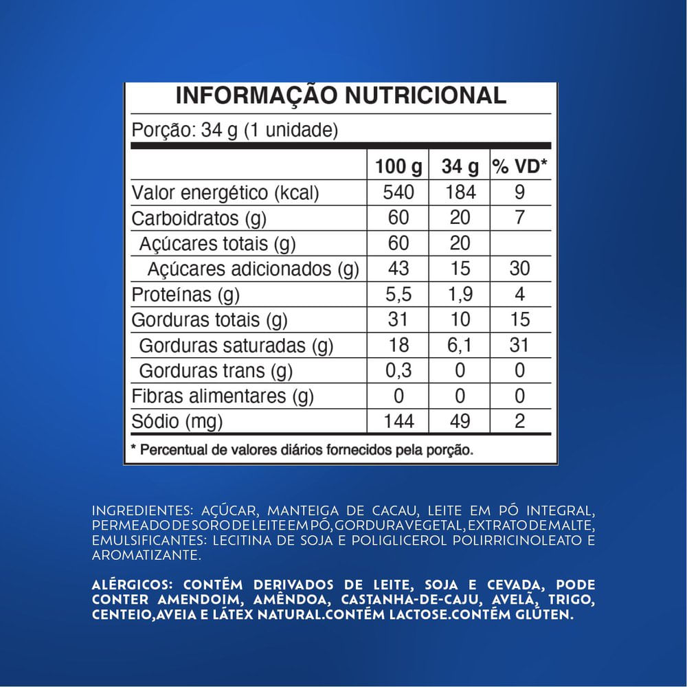 Chocolate Lacta Laka Branco 34g - fortatacadista