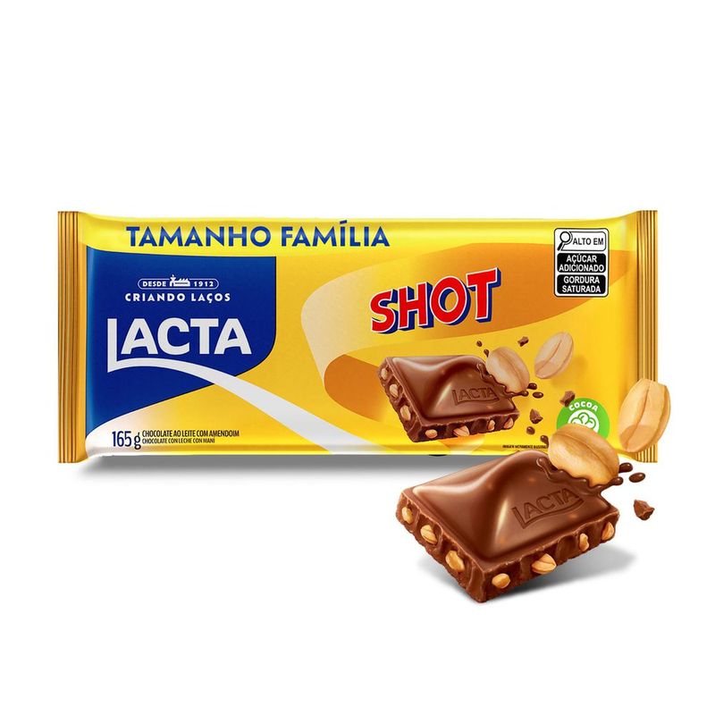 Barra de Chocolate Lacta Shot 165g - fortatacadistamobile