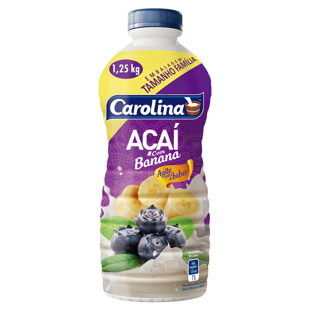 Bebida Láctea Carolina Açaí com Banana Pet 1,25kg
