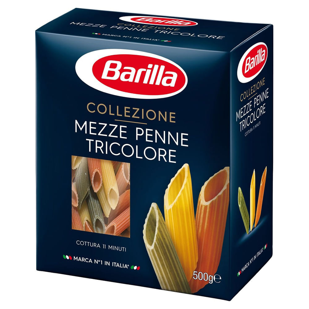 Macarrão Barilla Collezione Massa Tricolore Mezze Penne 500g