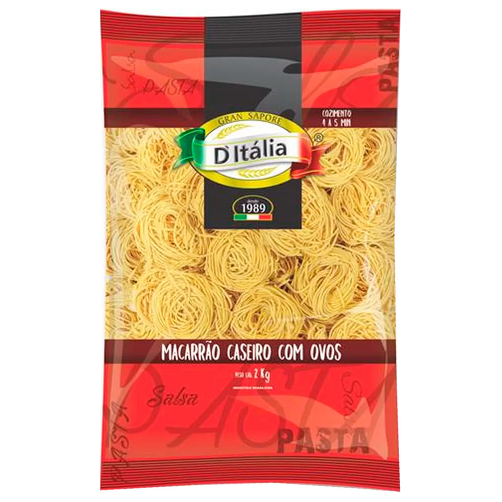 Macarrão DItália Massa Caseira com Ovos Espaguete 2kg