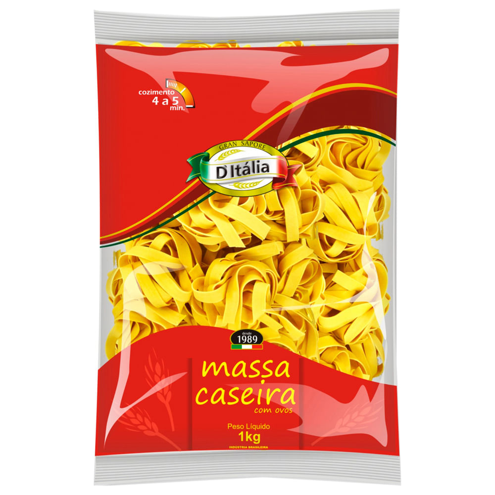 Macarrão DItália Massa Caseira com Ovos Fettuccine 1kg
