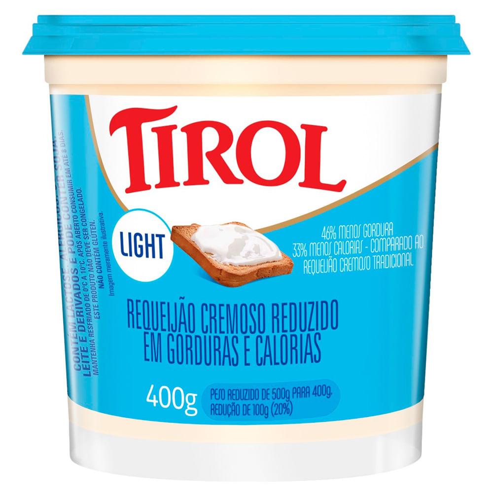 Requeijão Cremoso Tirol Light 400g
