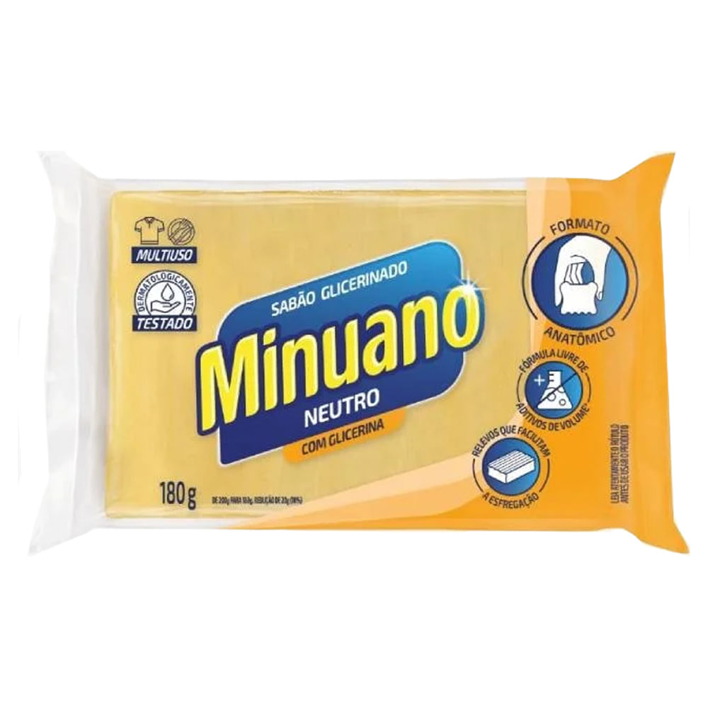 Sabão em Pedra Minuano Glicerinado Neutro 180g