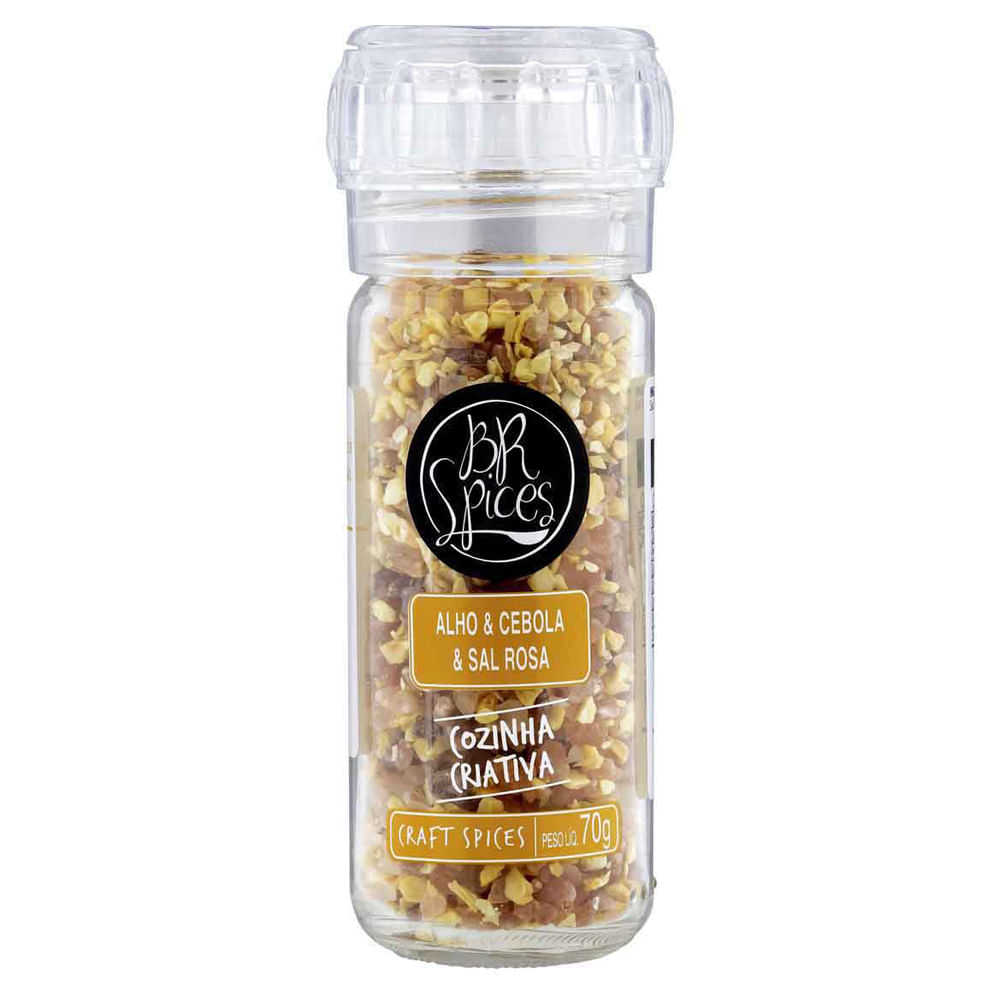 Tempero Pronto BR. Spices Alho, Cebola e Sal Rosa Moedor 70g