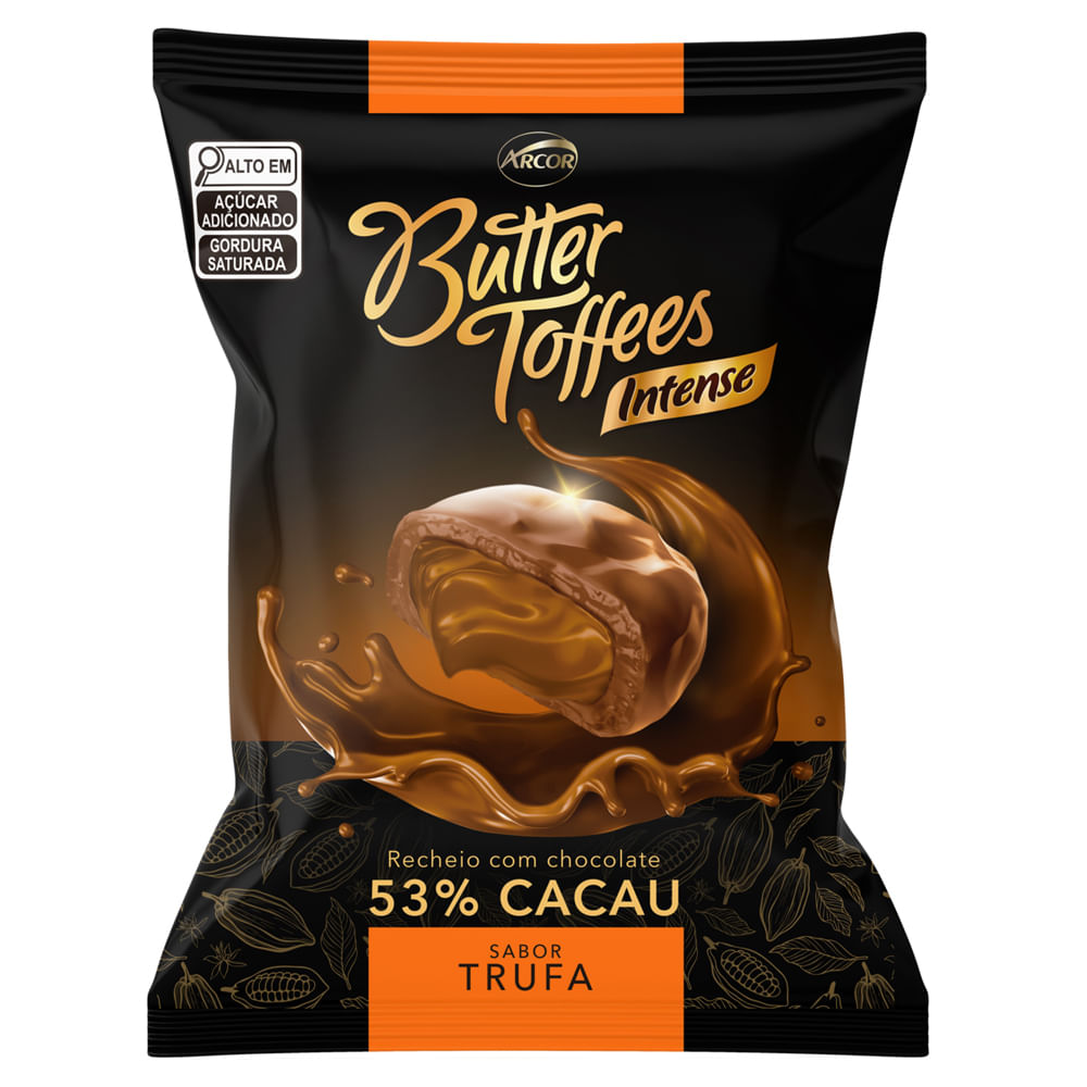 Bala Mastigável Butter Toffees Chocolate 53% Cacau Trufa 90g